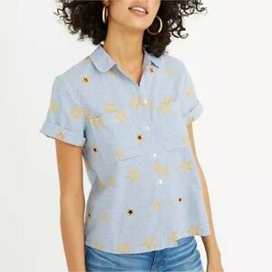 Madewell Embroidered Star Striped Button Shirt